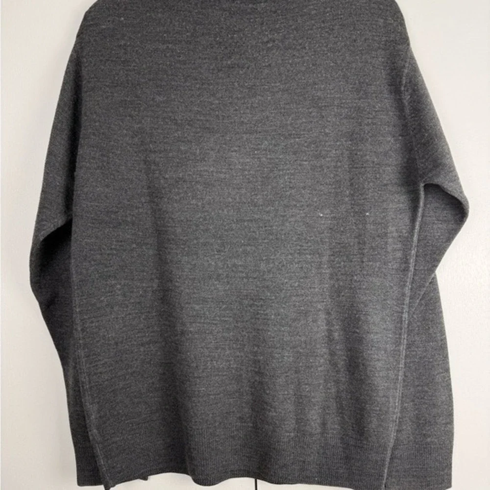 Polo Ralph Lauren Charcoal Grey 100% Cashmere Sweater‎ Red Pony Large Old Money